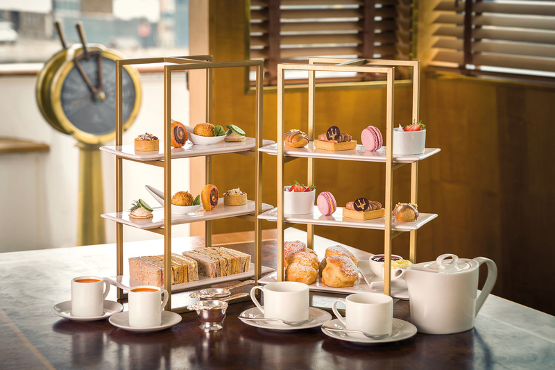 Afternoon tea served on the ships bridge