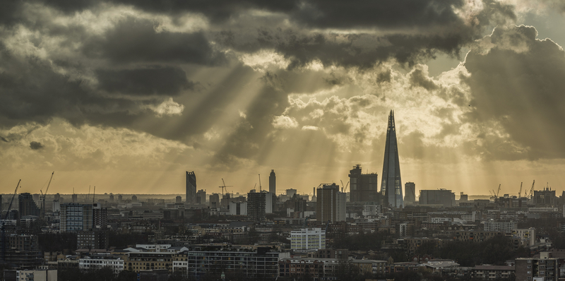 London, City, The Shard, Skyline, Silhouette