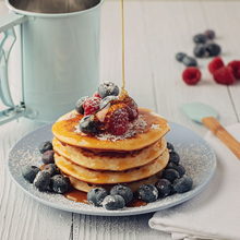 american pancakes with fruit